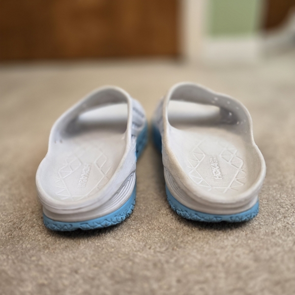 Hoka Sandals Womens 7 Ora Recovery Slide Slip On Pool Beach Blue Shoes - Picture 3 of 8